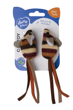 Flitsaanbieding Duvo+ Knitted Muizen Bruin 13,5X4,5X2,5 cm